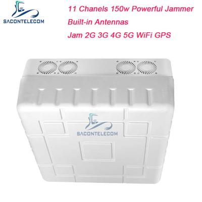 China WiFi GPS 5G Signal Jammer Blocker 50m 11 Channels PVC 150w for sale