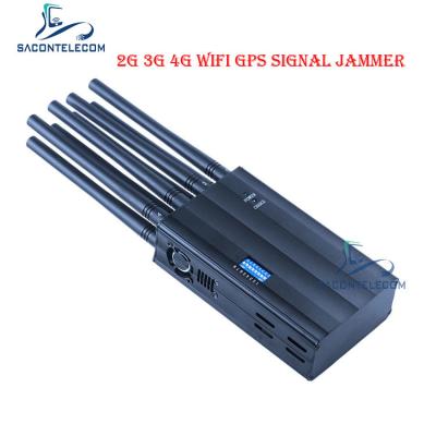 China LTE 2600 AC100V Handheld Signal Jammer 2G 3G 4G GSM DCS WiFi GPS Jammer for sale