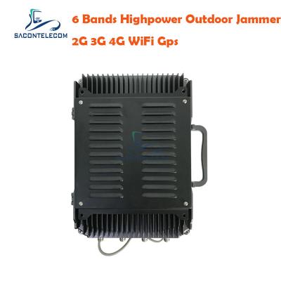 China VSWR 135w 300m Mobile Phone Signal Jammer 6 Channels UAV Drone Jammer for sale
