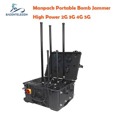 China 75w 120m RCIED IED Jammer DC24V RF Manpack Military Single Jammer for sale