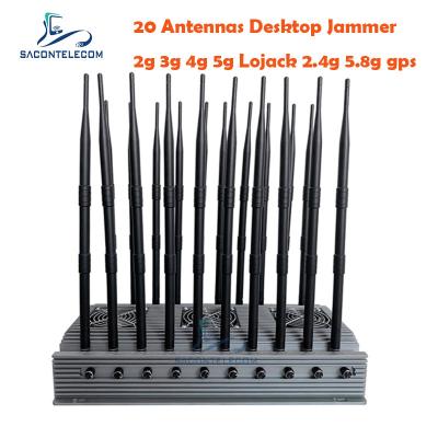 China 155w Mobile Phone Signal Jammer UMTS VHF UHF 20 Antennas Wireless for sale