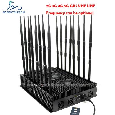 China Verstelbare GPS locker signaal jammer 110w 16 antennes Indoor Desktop Te koop