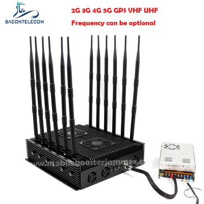 China 80m 5G Bloqueador de interferência de sinal VHF UHF GPS Locker 12 canais VHF à venda