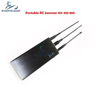 China 10 Watts Car Remote Signal Jammer 8000mAh RC315 RC433 RC868 Omni Antenna for sale