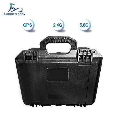 中国 アンテナ2.4G 5.8G GPSで造られるスーツケースの無人機信号の妨害機1.5kmの間隔 販売のため