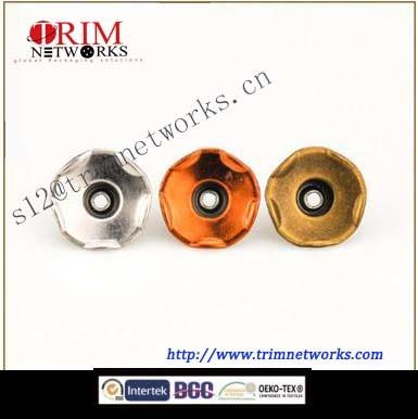China Brass Jeans 15MM&17MM HVB Orange copper/HVB Nickle/HVB Anti-brass irregular single prong jeans fashion button for sale