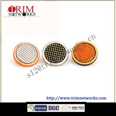 China Alloy rivet 12MM HVB Anti brass-orange/Orange-nickle/Nickle-anti brass double colors grid small round edge metal button for sale