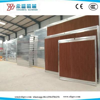 China Greenhouse Poultry Farm Cooling Pad System 7090 Brown Size:1800/2000*600*100mm with Galvanized Steel Frame for sale