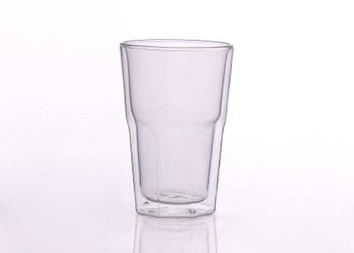 China Borosicate Clear Double Layer Glass Tea Cup 360 ML Large Capacity for sale