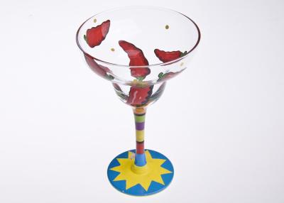 China Colorful Margarita Stemware Wine Glasses Wine Glassware Hand Painted for sale