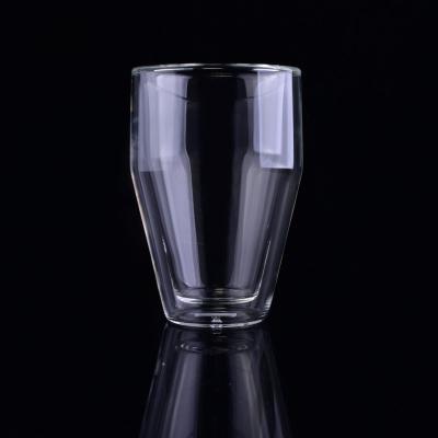 China Handmade Votive Double Wall Borosilicate Glass Drinking Tumbler Heat Resistant for sale