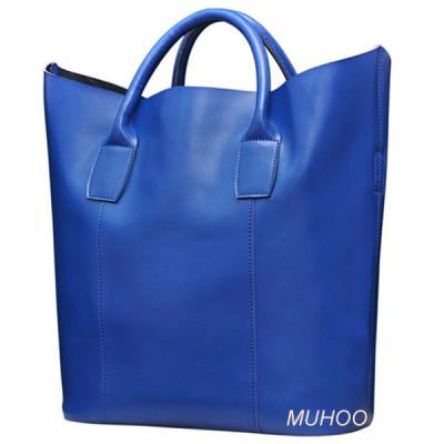 China fashion blue leather shoulder bag tote purses women messenger handbag(MH-6064) for sale