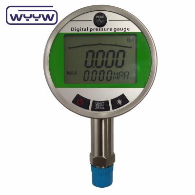 China 5 Digit Digital Pressure Gauge 100mm High Accuracy With  LCD Battery for sale