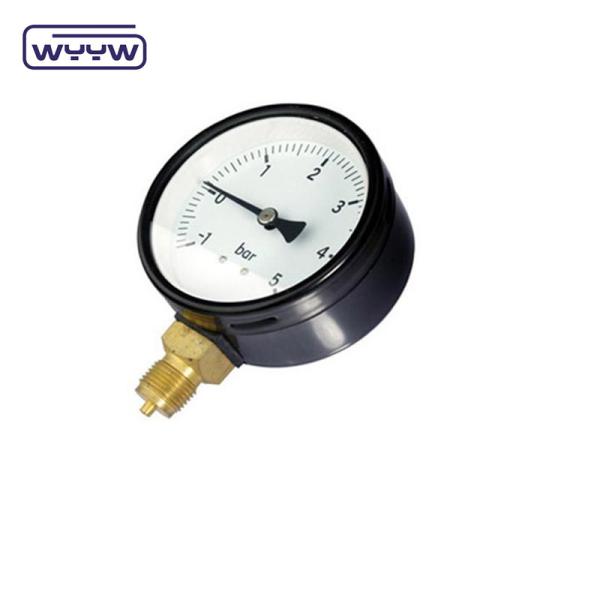 Quality Bottom Mount Vacuum Pressure Gauge 100mm With Black Steel Case for sale