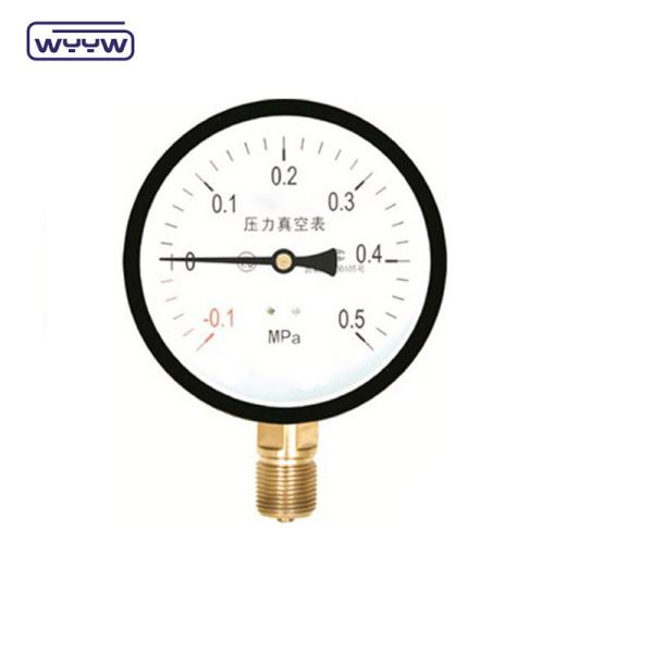 Quality Bottom Mount Vacuum Pressure Gauge 100mm With Black Steel Case for sale