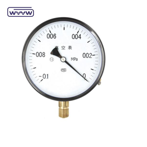 Quality Bottom Mount Vacuum Pressure Gauge 100mm With Black Steel Case for sale