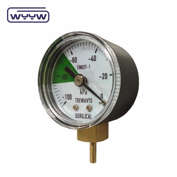 Quality 40mm -100-0 Kpa Manometer Vacuum Gauge Bottom Mount Steel Case With Brass for sale