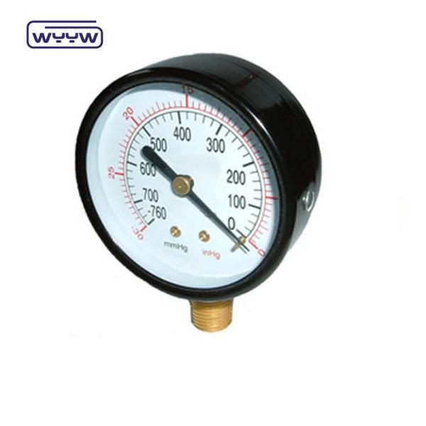 Quality 40mm -100-0 Kpa Manometer Vacuum Gauge Bottom Mount Steel Case With Brass for sale