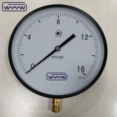 China Dial size 250mm bottom M20X1.5 black steel general air pressure gauge company for sale