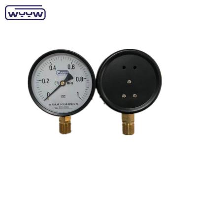 China Price WYYW factory 1MPa 1.6MPa 100mm pressure gauge M20X1.5 G1/2