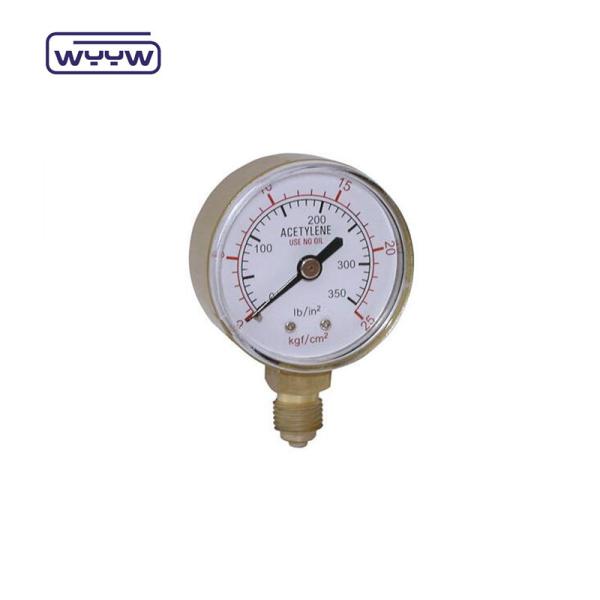 Quality 50mm bottom 2" acetylene pressure gauge for sale