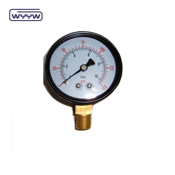 Quality Black Steel Economy Pressure Gauge Dural Scale 50mm Air Pressure Gauge Meter for sale