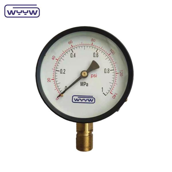 Quality 100mm Bourdon Tube Manometer Carbon Steel General Pressure Gauge for sale