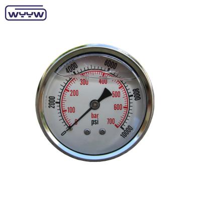 Quality 2.5" Double Scale Pressure Gauge Manometer Back Mount Glycerine Bar Oil Pressure for sale