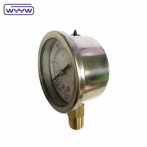 Quality Glycerine Filled 2" Pressure Gauge Manometer Bottom / Back And Panel Mounting for sale