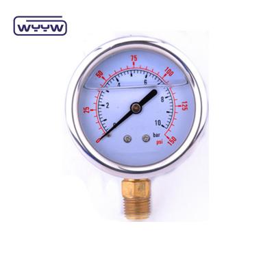 China Hydraulic Industrial Pressure Gauge Manometer 60mm for glycerin for sale