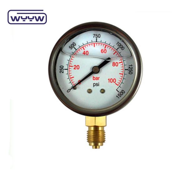 Quality Hydraulic Industrial Pressure Gauge Manometer 60mm for glycerin for sale