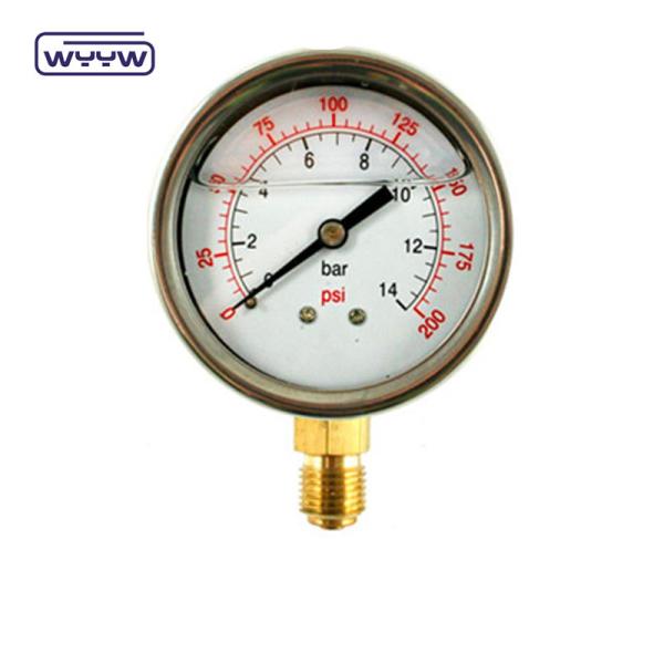 Quality 2.5" Anti-Vibration Pressure Gauge Manometer Bottom Mount for sale