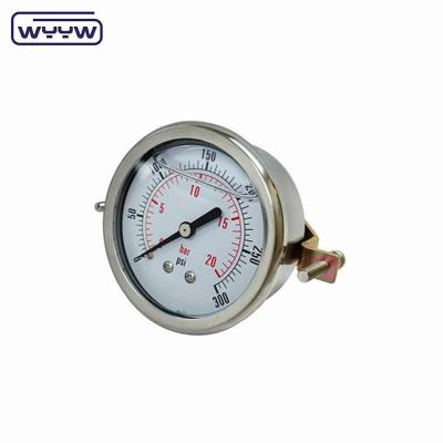 China Water Tank 60mm Oil Pressure Gauge U-Clamp With Stainless Steel Case for sale