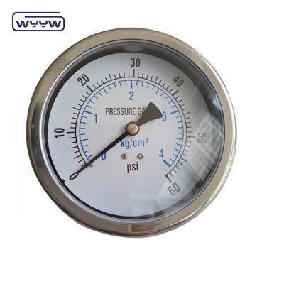 China Hydraulic Jack Pressure Gauge Center Back Connection 100mm Dial Size for sale
