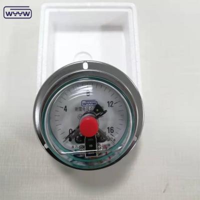 China 0-1MPa Electrical Contact Pressure Gauge , Silicone Oil Filled Pressure Gauge With Flange for sale