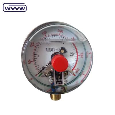 China Stainless Steel Silicone Filled Pressure Gauge Bottom Connection 100mm for sale