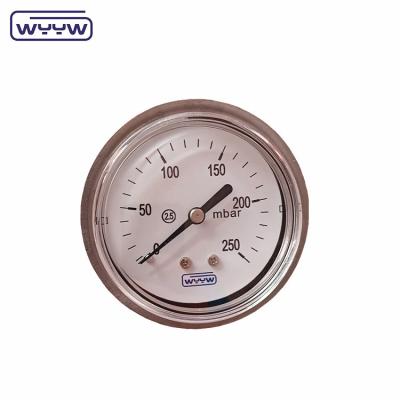 China 63mm Mmh2o Axial Mbar Bellows Pressure Gauge Manometer With SS304 Case for sale