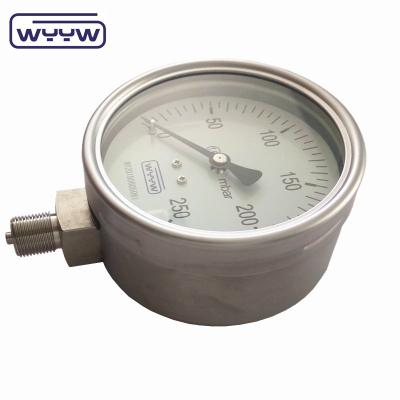 China 100mm All Stainless Steel Bayonet Pressure Gauge , Bellows Gas Pressure Gauge Mbar for sale