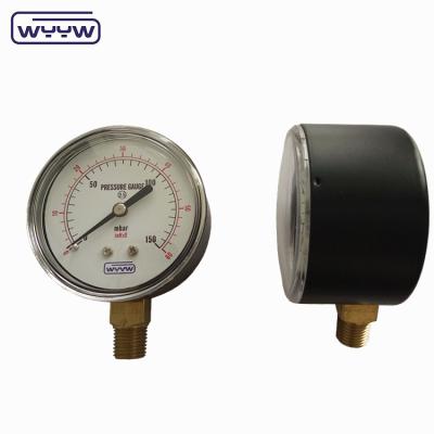 China mbar inH2O Low pressure bellows pressure gauge 2.5
