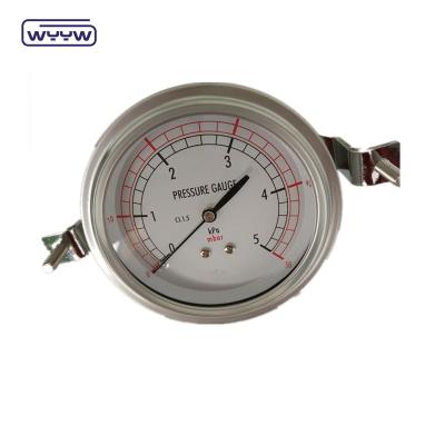 China 80mm Kpa Mbar Bellows Pressure Gauge Low Pressure Manometer Radial Connection for sale