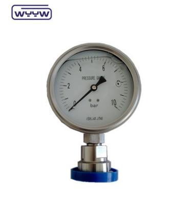 China SS316 Silicone Sanitary Pressure Gauge 100mm 1.6% Accuracy for sale