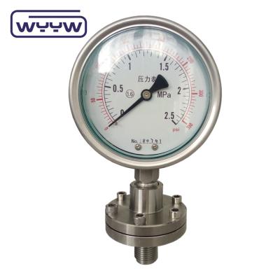 China 60mm Diaphragm Pressure Gauge SS316 Industrial Pressure Meter for sale