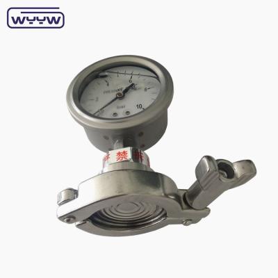 China Conecte o medidor de pressão do diafragma Tri Clamp Pressômetro de aço inoxidável à venda