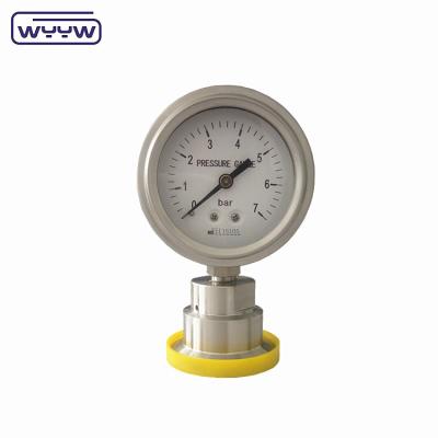 China 304 Manometer 1.5in. (50.5mm OD)Tri Clamp Membrane Pressure Gauge SS316 Stainless Steel Diaphragm for sale