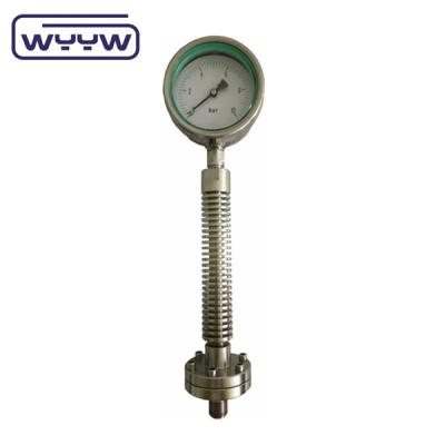 China OEM ODM Diaphragm Seal Pressure Gauge High Temperature With Cooling Tube for sale