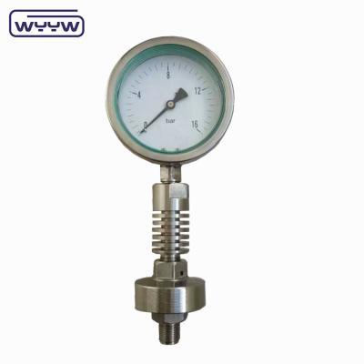 China OEM ODM High Temperature Pressure Gauge With Stainless Steel Cooling Tube for sale