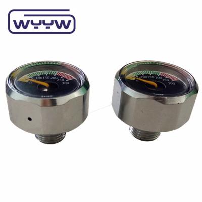 China 22mm mini manometer 1/8bspp gas flowmeter pcp inline diving gauge bar scuba pressure gauge for sale