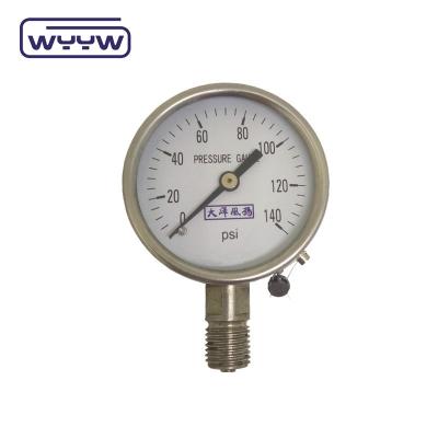 China dry natural gas oxygen use no oil bottom entry 60mm stainless steel bourbon tube pressure gauge for sale