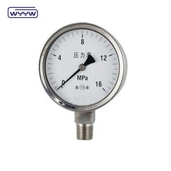 Quality Natural Gas Stainless Steel Pressure Gauge Bottom Connection for sale