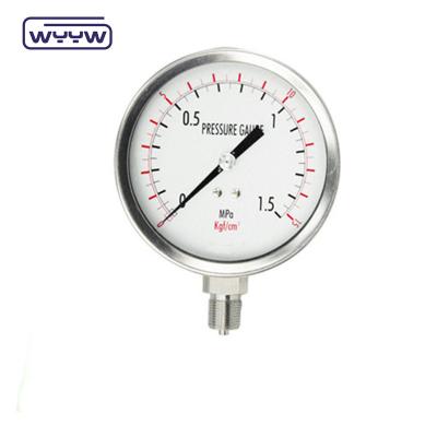 China 304/316 All Stainless Steel No Oil Pressure Gauge bottom Connection for sale